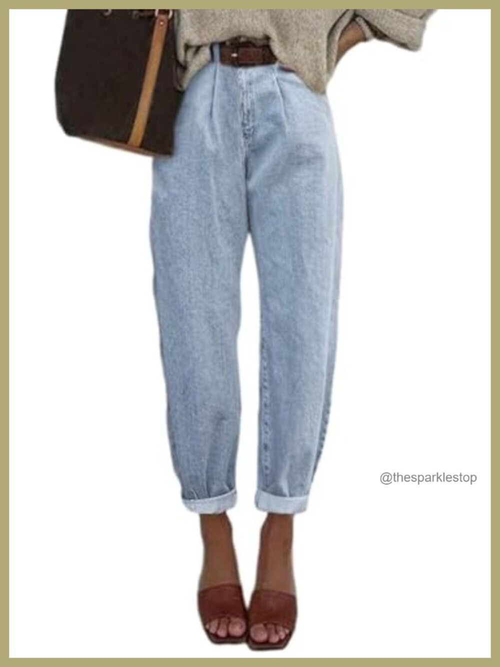 High Waisted Baggy Boyfriend Cropped Loose Denim Jeans